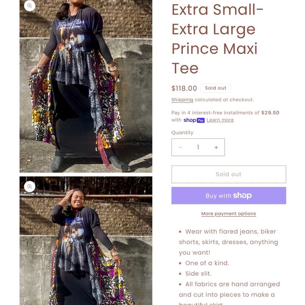 Patched Gal Prince Graphic Maxi Tee
